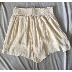 Unbranded Gauze Flowy Shorts Women Small Cream Boho Smocked Waist